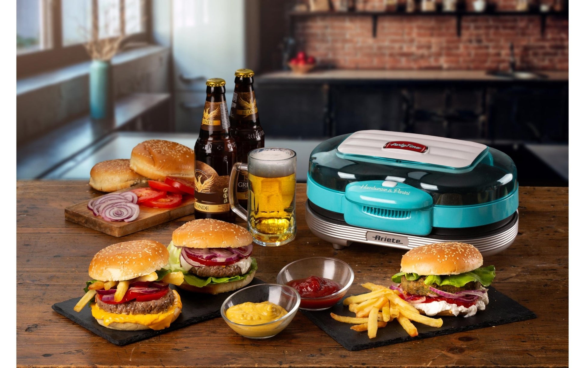 Hamburger - Grill Party Time ARI - 205 - BL 1200 W, Blau - MEGART