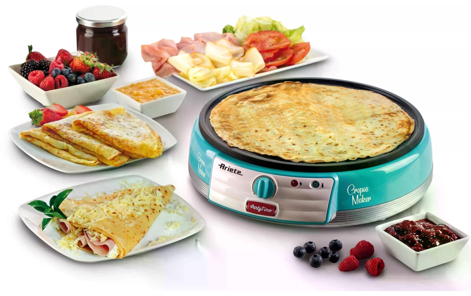 Crêpe Maker Party Time ARI - 202 - BL 1000 W, Blau - MEGART