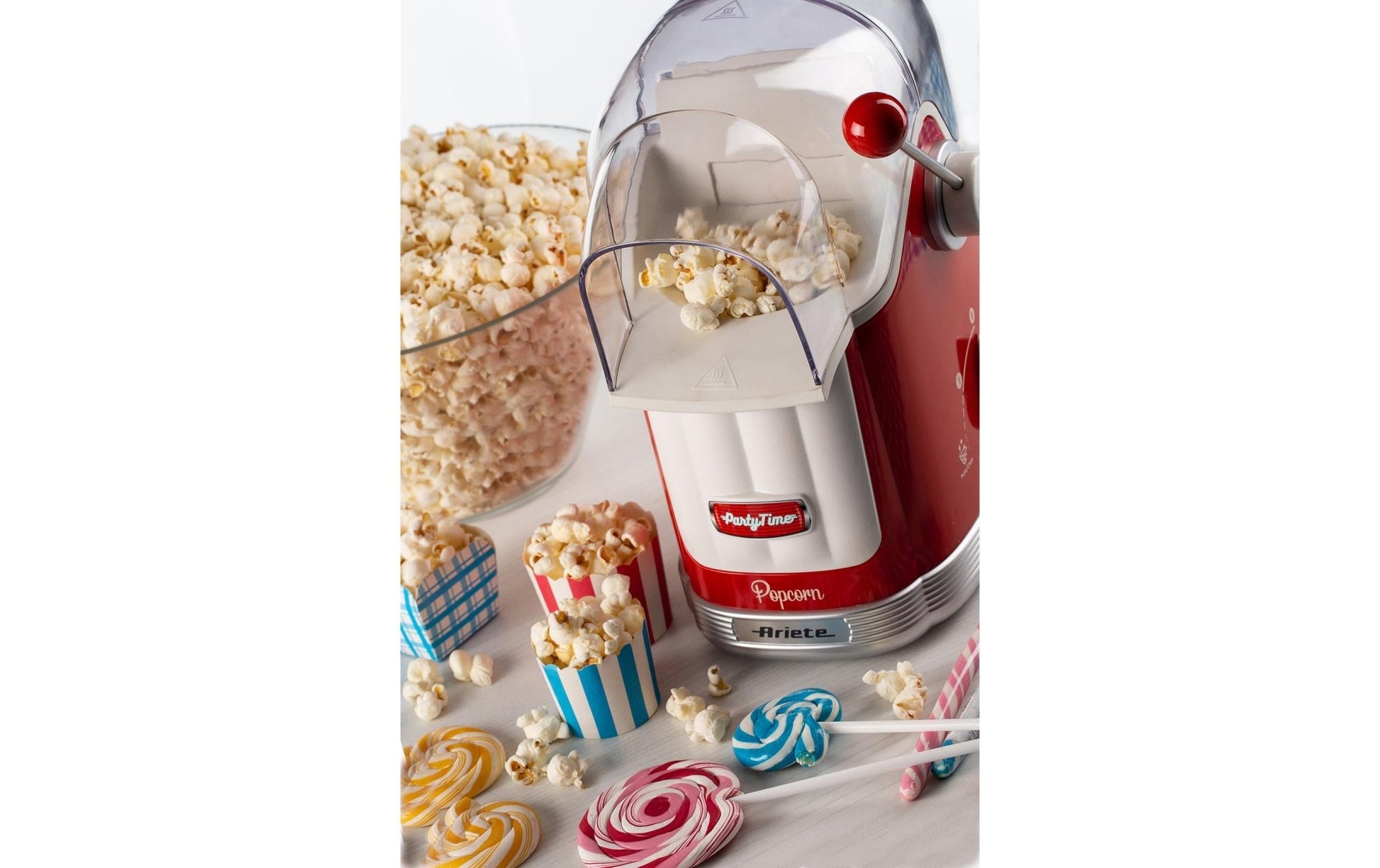 Popcorn Maschine Party Time ARI - 2958 - RD Rot/Weiss - MEGART