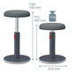 Leitz Ergo Cosy Active Sitz und Stehhocker Grau - MEGART