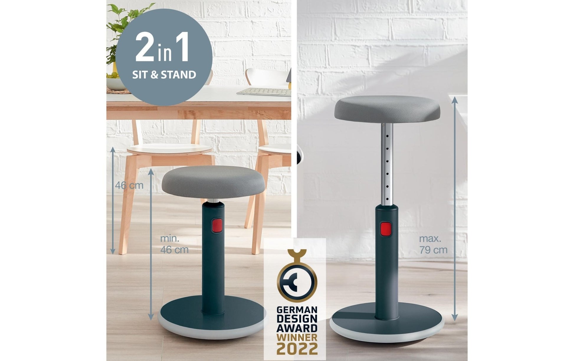 Leitz Ergo Cosy Active Sitz und Stehhocker Grau - MEGART