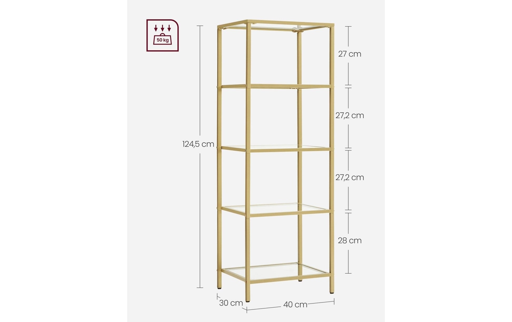 Regal 30 cm x 124.5 cm, Gold - MEGART