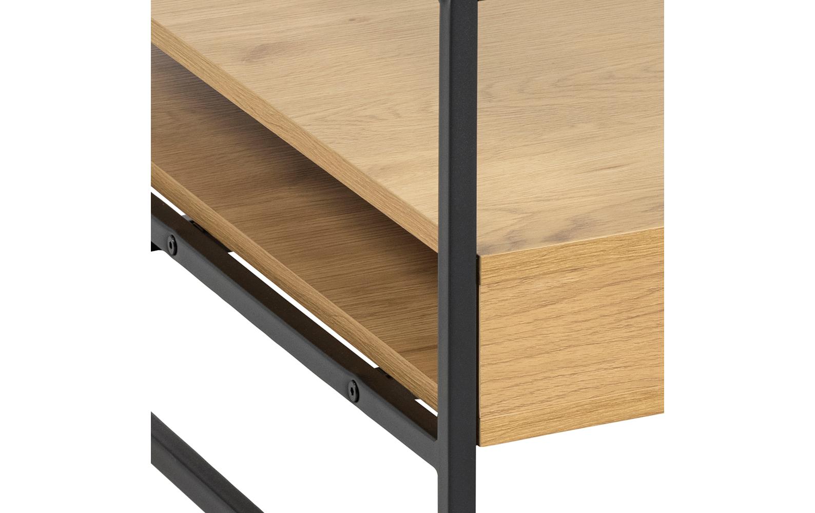 Couchtisch Randolf 80 cm x 40 cm, Nature/Schwarz - MEGART