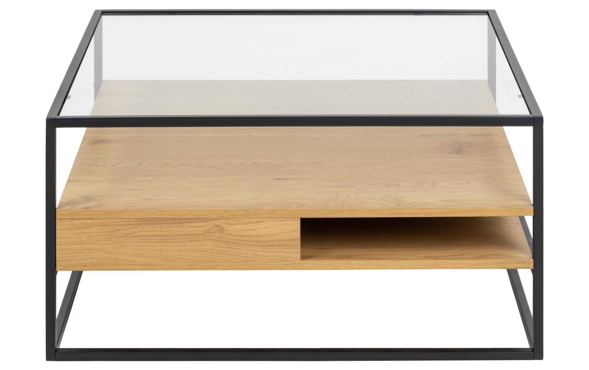 Couchtisch Randolf 80 cm x 40 cm, Nature/Schwarz - MEGART