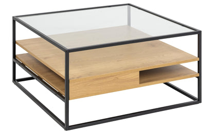 Couchtisch Randolf 80 cm x 40 cm, Nature/Schwarz - MEGART