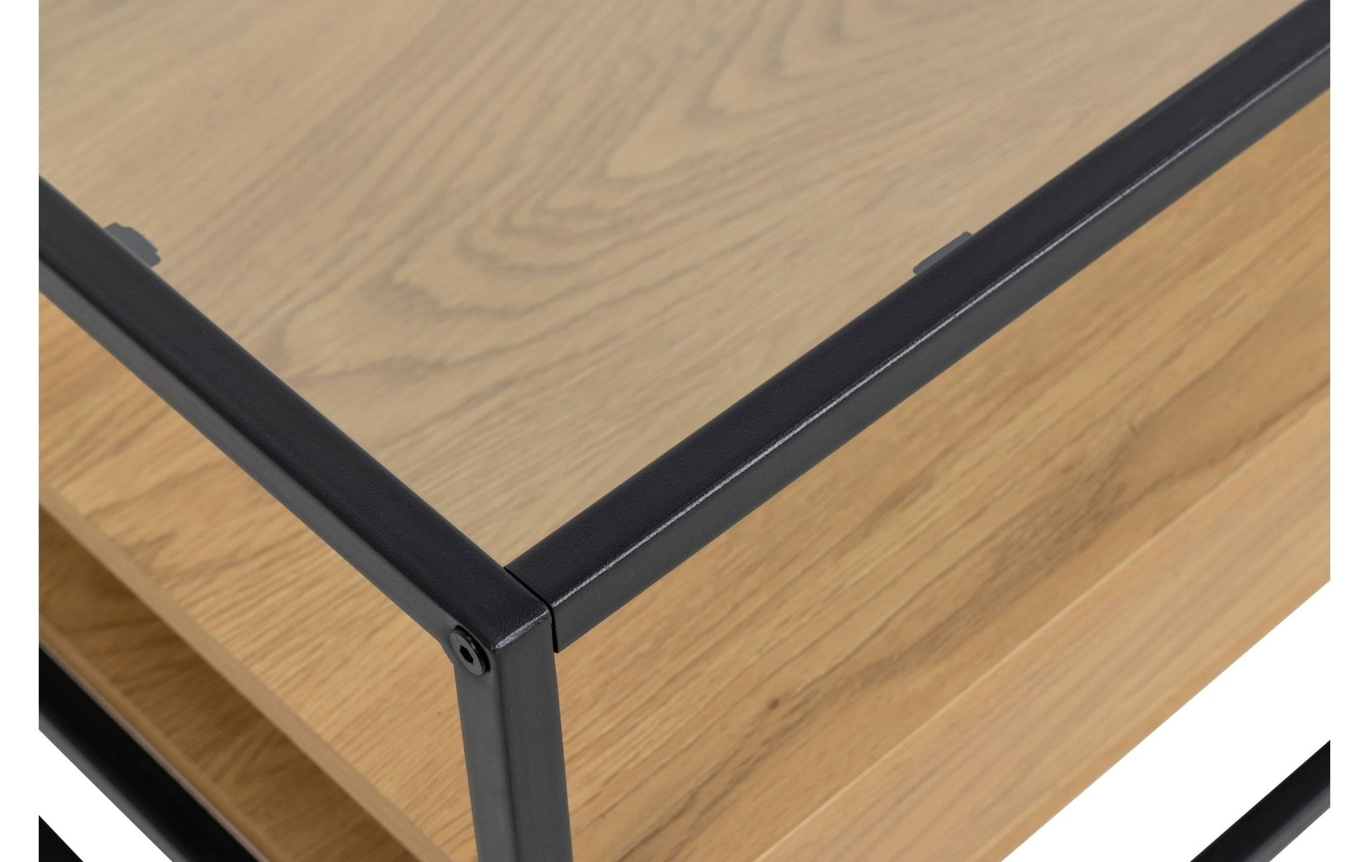Couchtisch Randolf 80 cm x 40 cm, Nature/Schwarz - MEGART