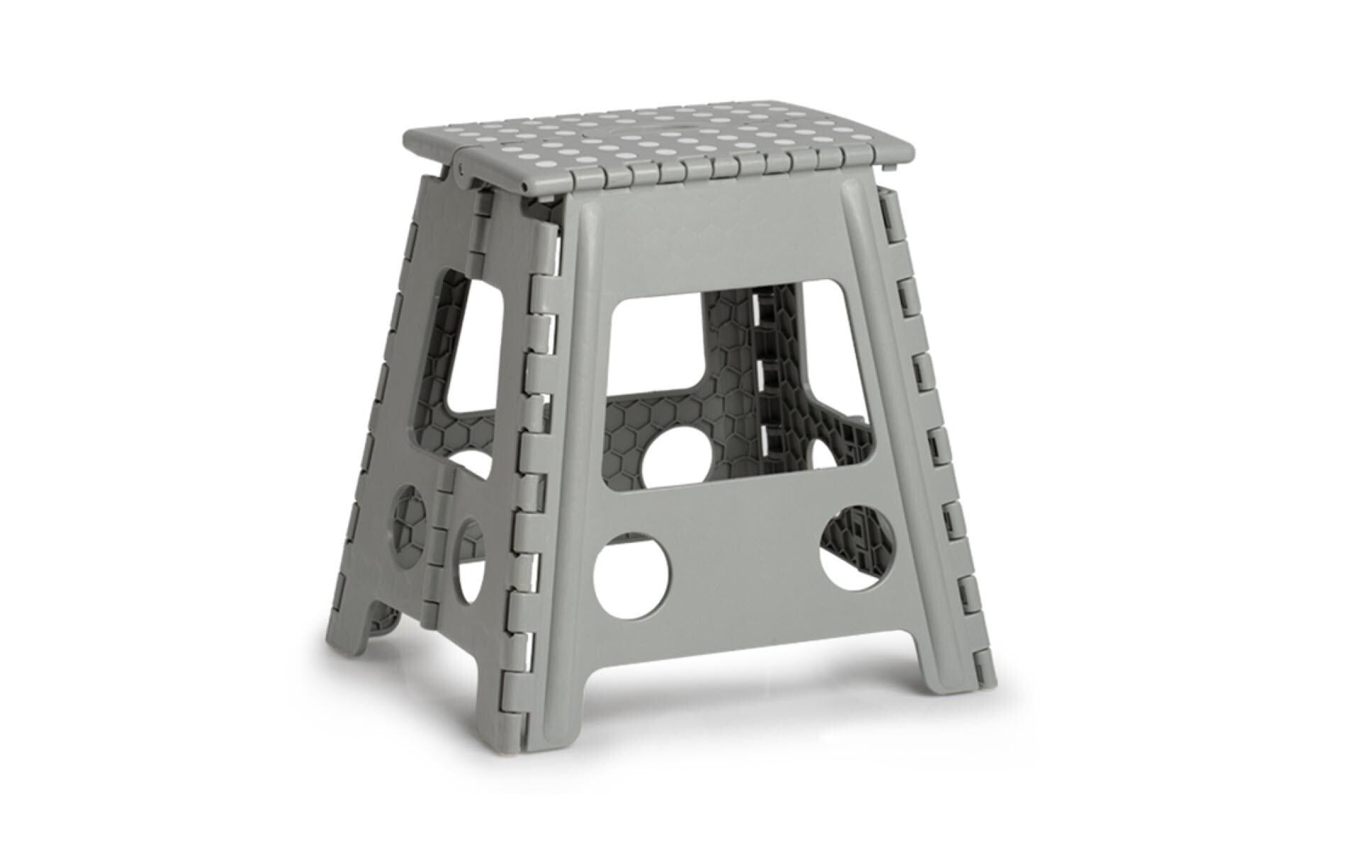 Klapphocker 38.5 x 31.5 x 39 cm, Grau - MEGART