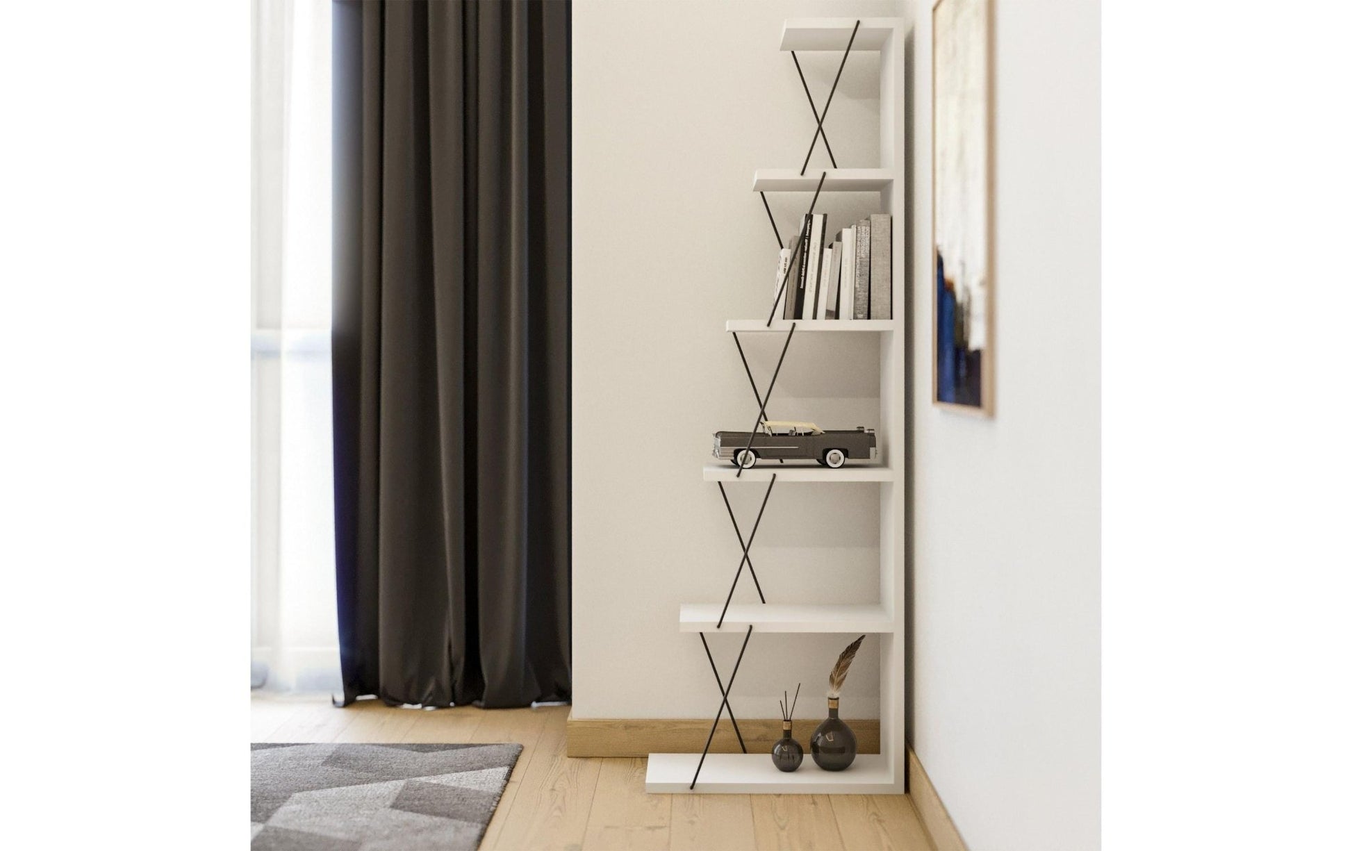 Regal Tlos 50 x 150 x 22 cm, Weiss - MEGART