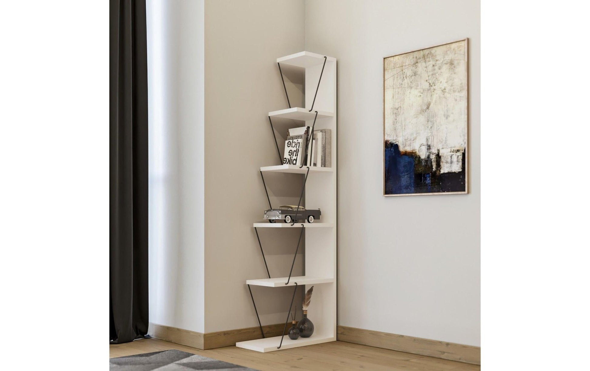 Regal Tlos 50 x 150 x 22 cm, Weiss - MEGART
