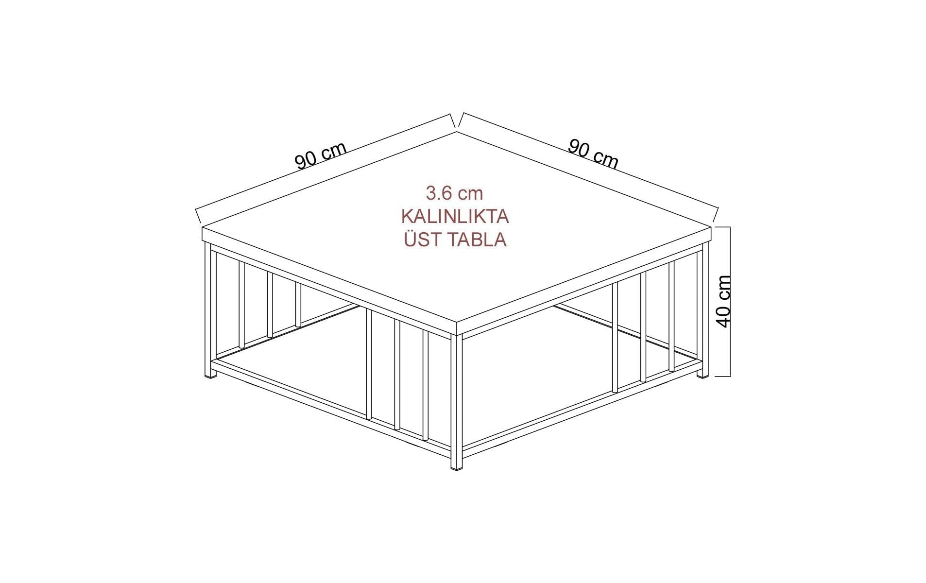 Couchtisch Zenn 90 x 39 x 40 cm, Gold/Weiss - MEGART