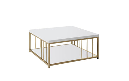 Couchtisch Zenn 90 x 39 x 40 cm, Gold/Weiss - MEGART