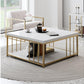 Couchtisch Zenn 90 x 39 x 40 cm, Gold/Weiss - MEGART
