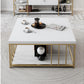 Couchtisch Zenn 90 x 39 x 40 cm, Gold/Weiss - MEGART