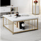 Couchtisch Zenn 90 x 39 x 40 cm, Gold/Weiss - MEGART
