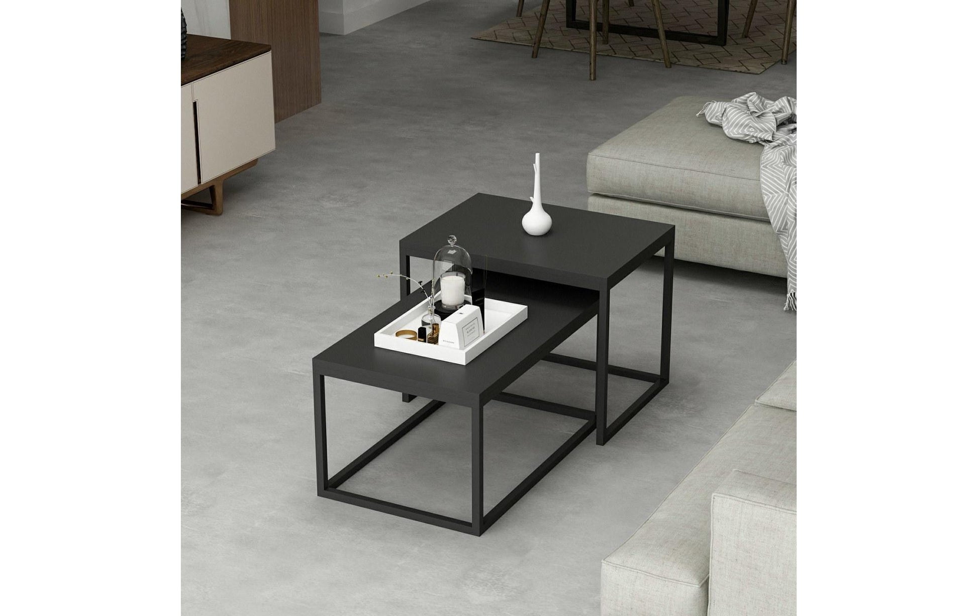 Couchtisch Leka 2 - ert Set, Schwarz - MEGART