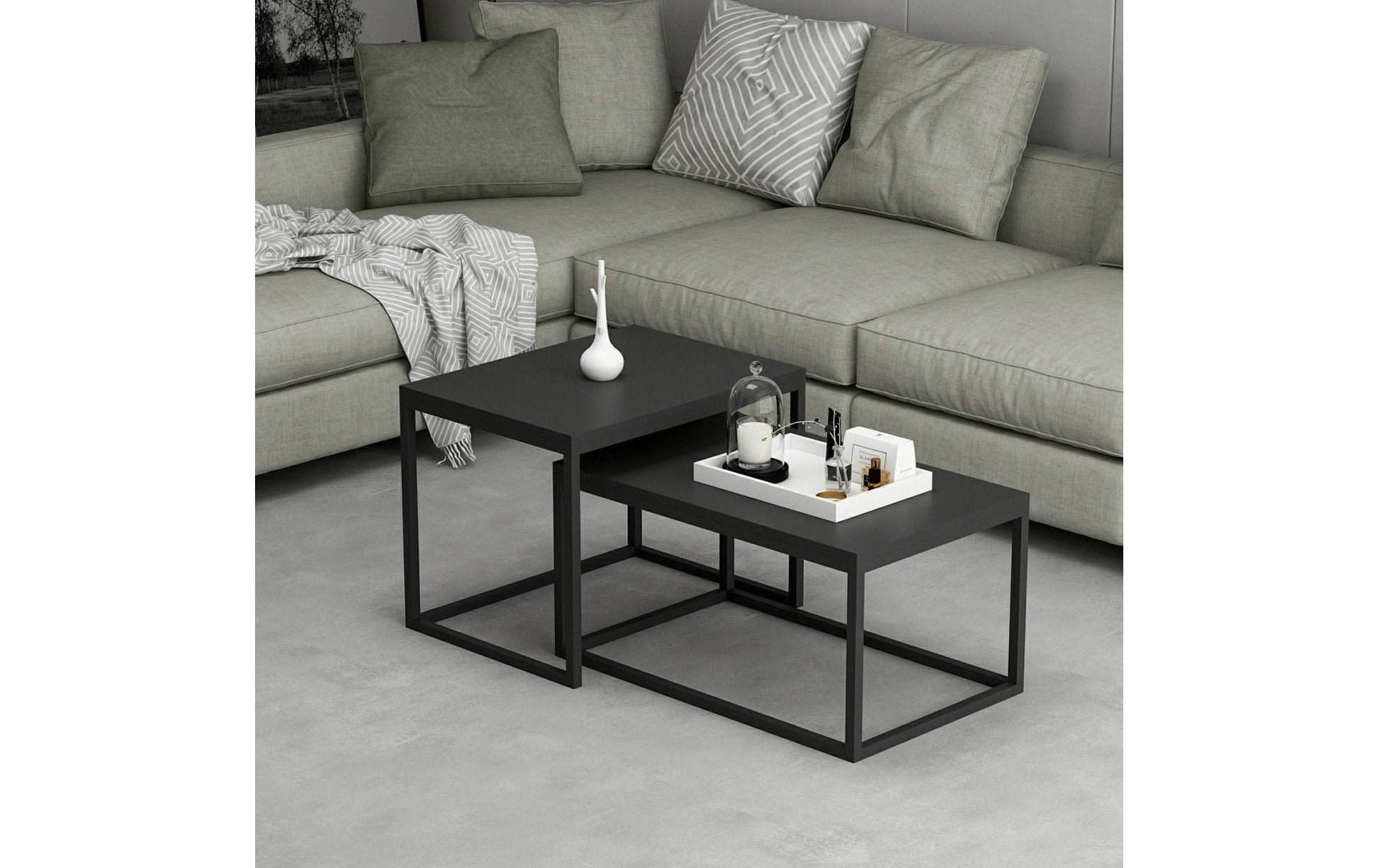 Couchtisch Leka 2 - ert Set, Schwarz - MEGART