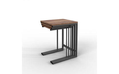 Couchtisch 3-er Set, Braun/Schwarz