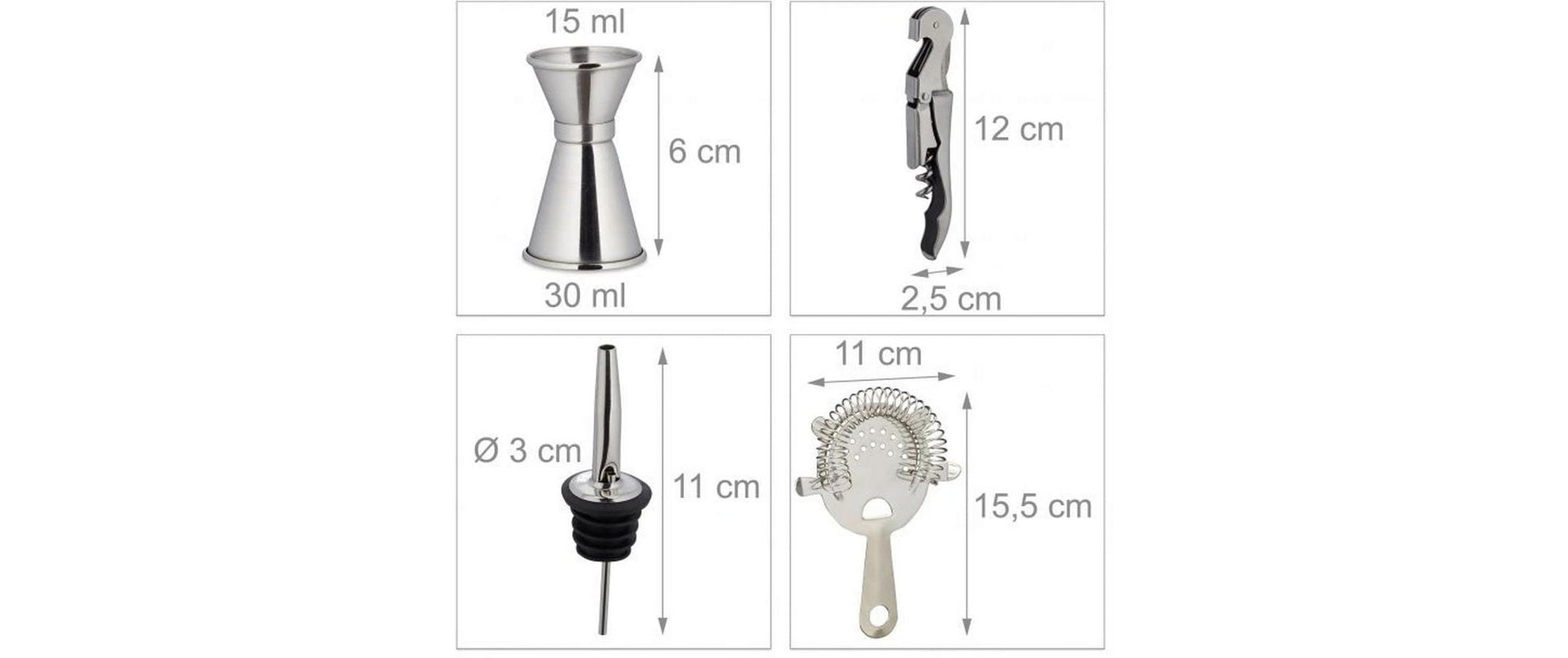 Cocktail - Set 680 ml, Silber - MEGART