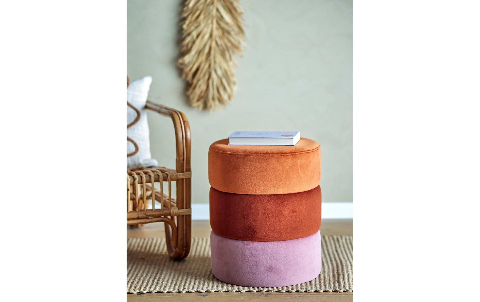 Pouf Bilbao 37 cm x 45 cm, Orange - MEGART