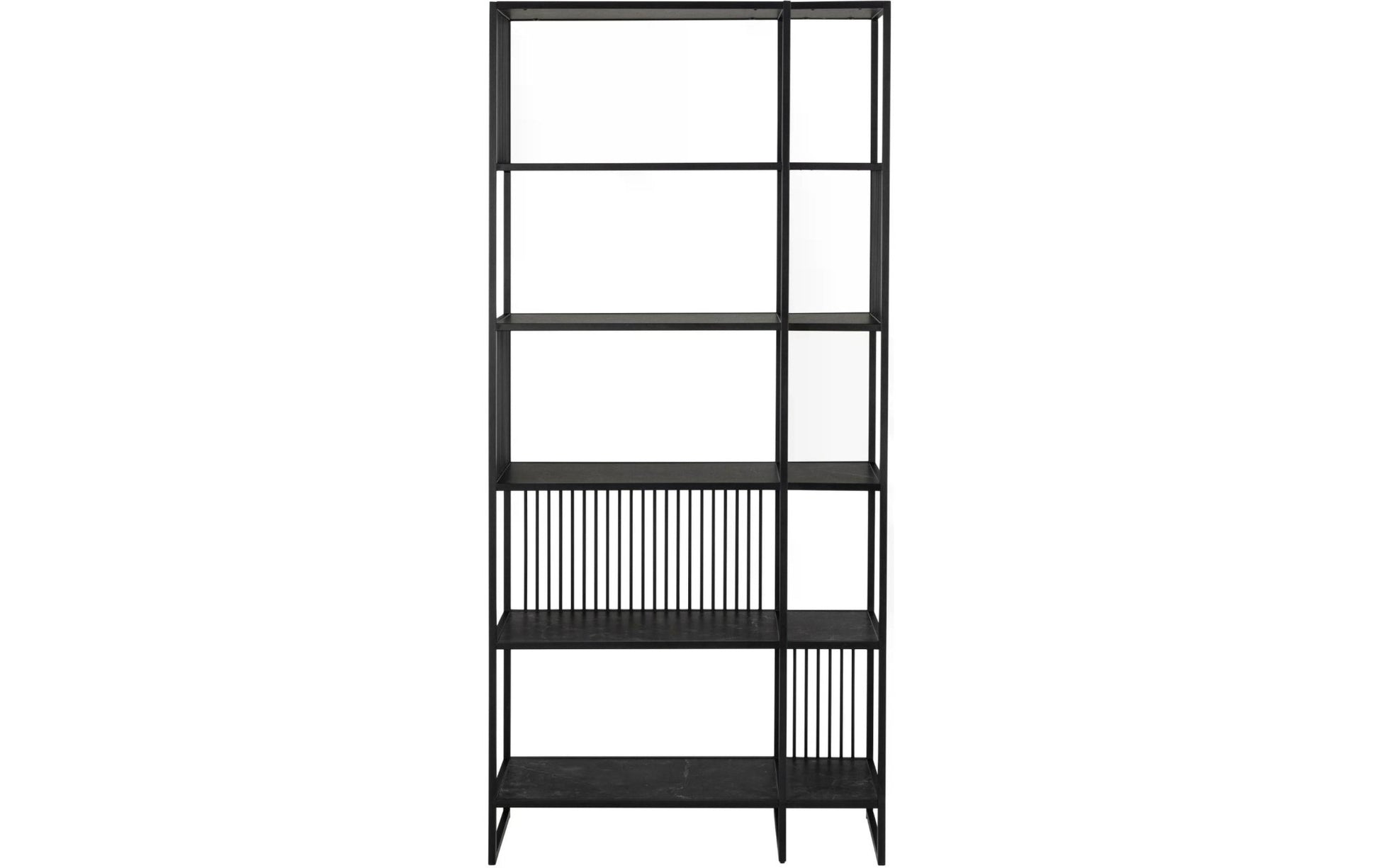 Regal Strington 85 x 35 x 185 cm, Schwarz - MEGART