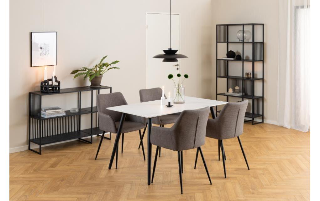 Regal Strington 85 x 35 x 185 cm, Schwarz - MEGART