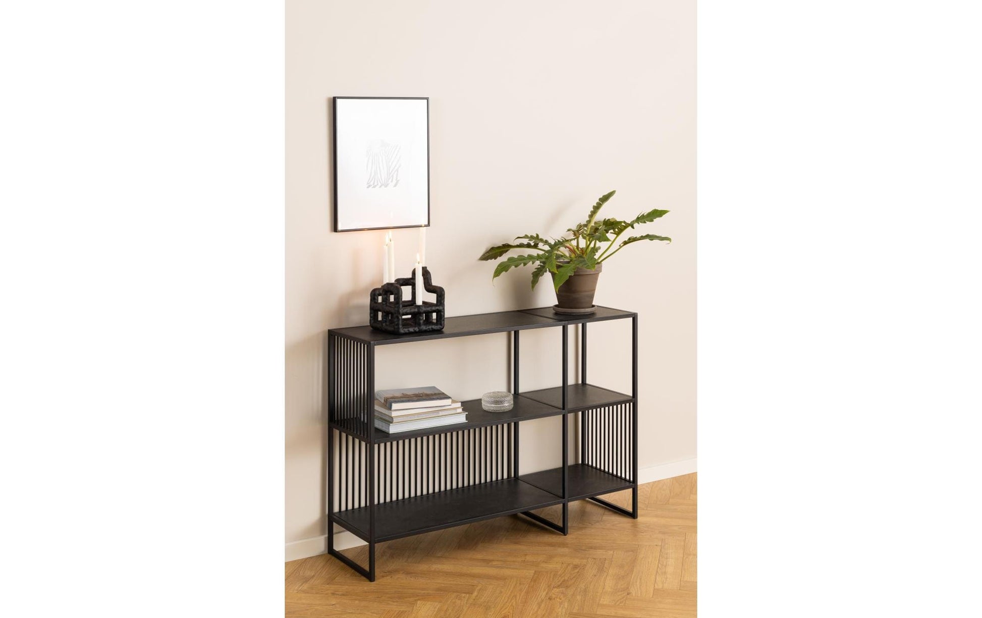 Regal Strington 120 x 35 x 83 cm, Schwarz - MEGART