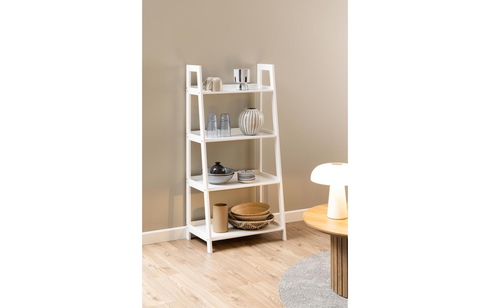 Regal Wally 63 x 40 x 130 cm, Weiss - MEGART