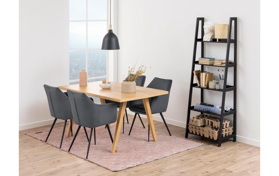Regal Wally 63 x 40 x 180 cm, Schwarz - MEGART