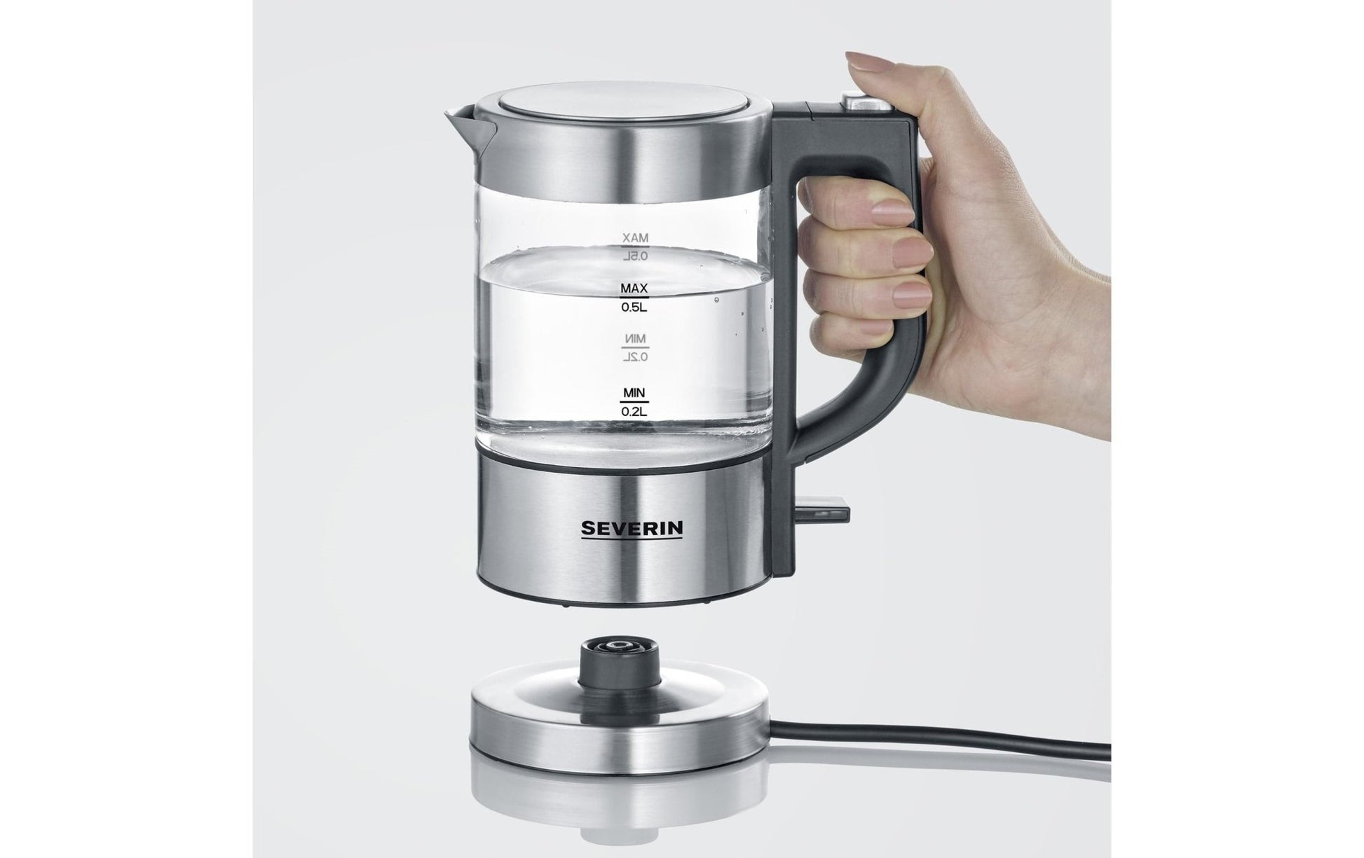 Wasserkocher WK 3472 0.5 l, Grau/Silber - MEGART