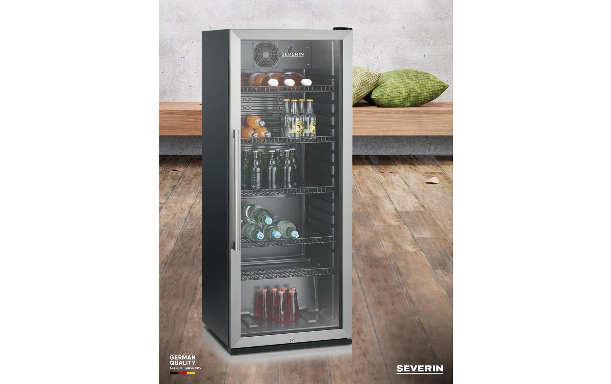 Weinkühlschrank FKS 8841 Edelstahl/Schwarz, Rechts - MEGART