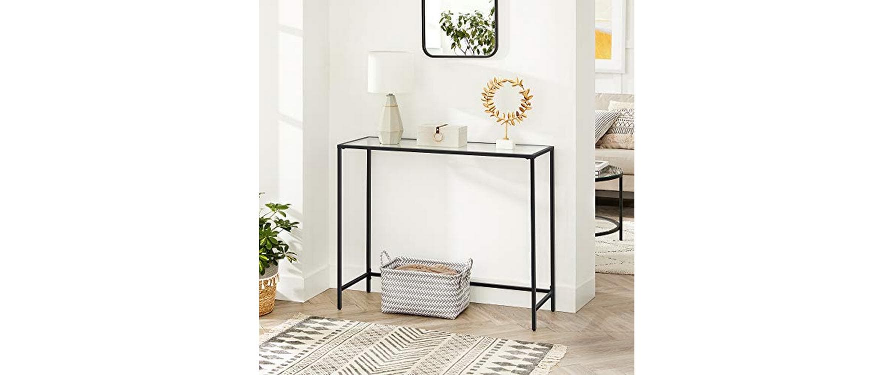 Konsolentisch 100 x 35 x 80 cm, Schwarz - MEGART