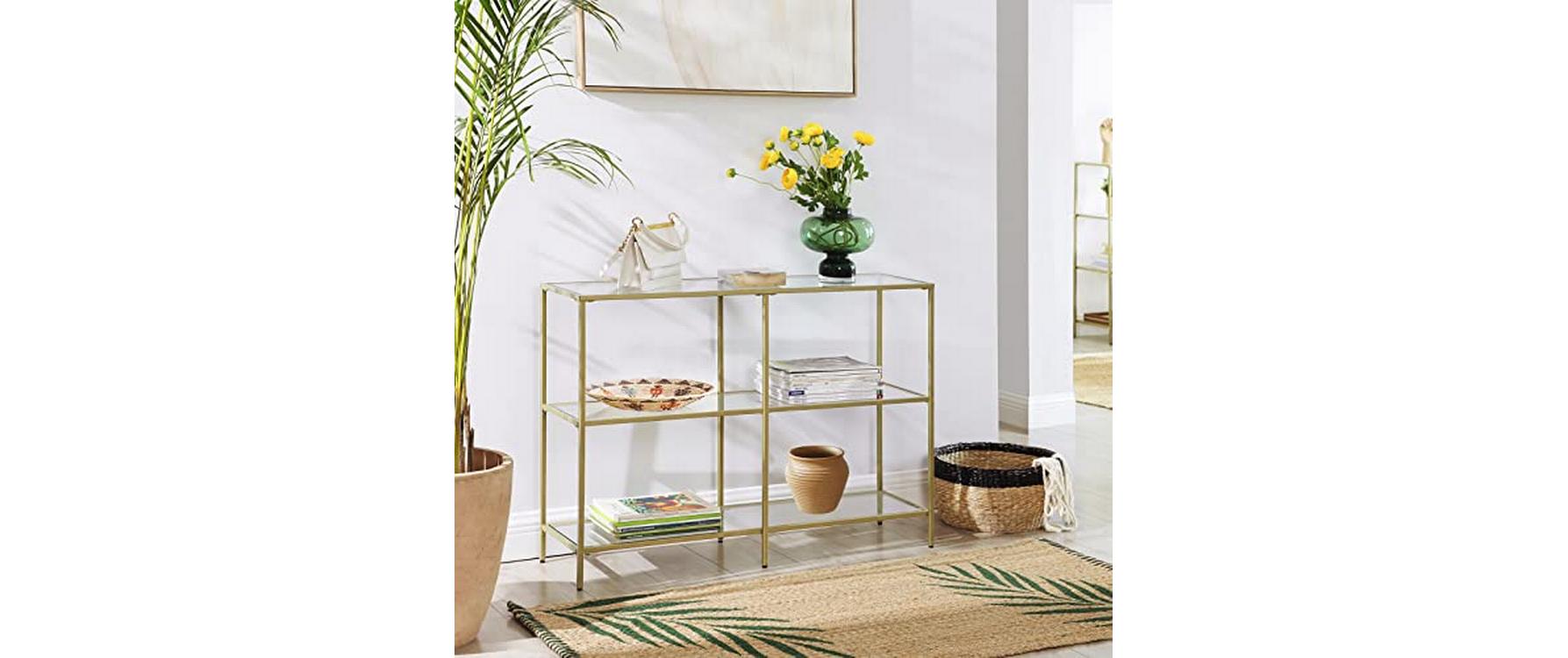 Konsolentisch 100 x 30 x 73 cm, Gold - MEGART