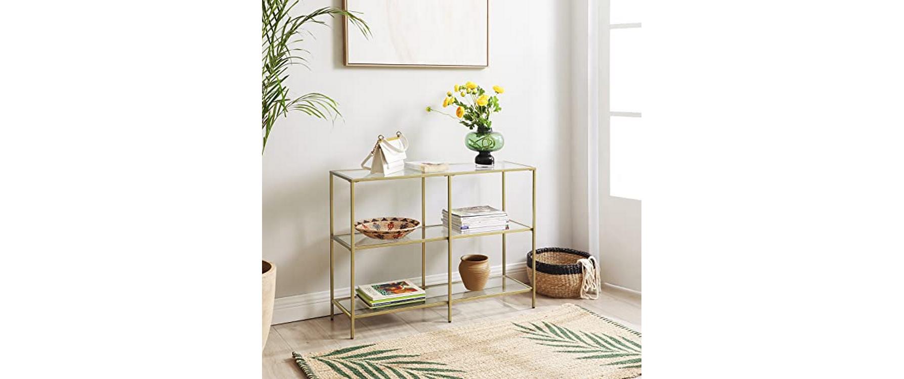 Konsolentisch 100 x 30 x 73 cm, Gold - MEGART