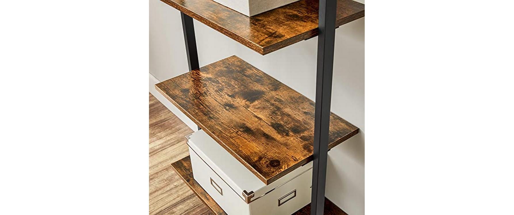 Wandregal mit 6 Ebenen 60 x 30 x 204.8 cm, Braun/Schwarz - MEGART