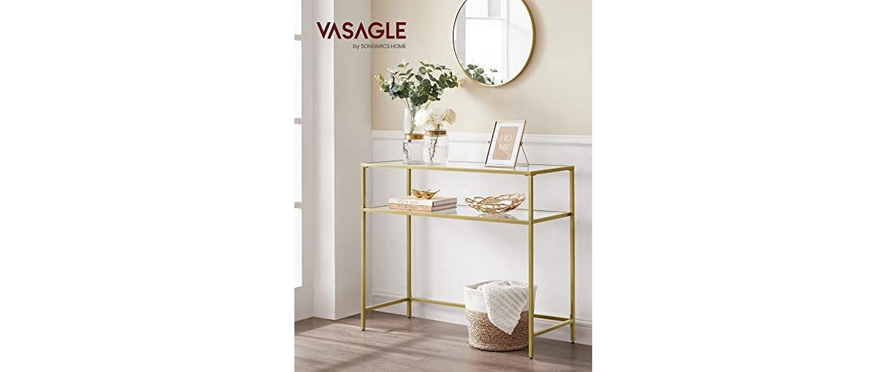Konsolentisch 100 x 35 x 80 cm, Gold - MEGART