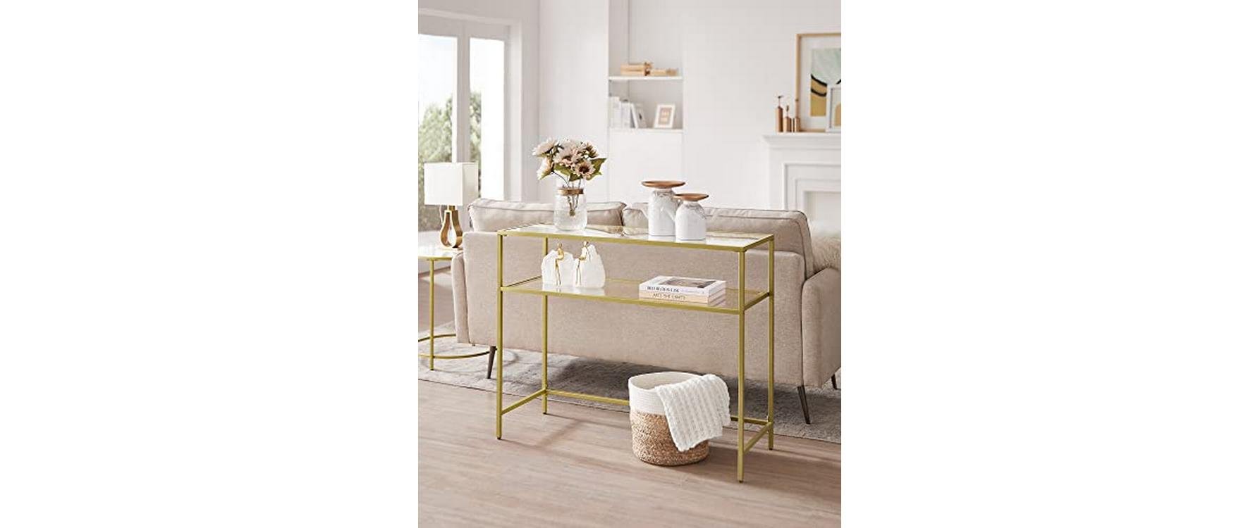 Konsolentisch 100 x 35 x 80 cm, Gold - MEGART