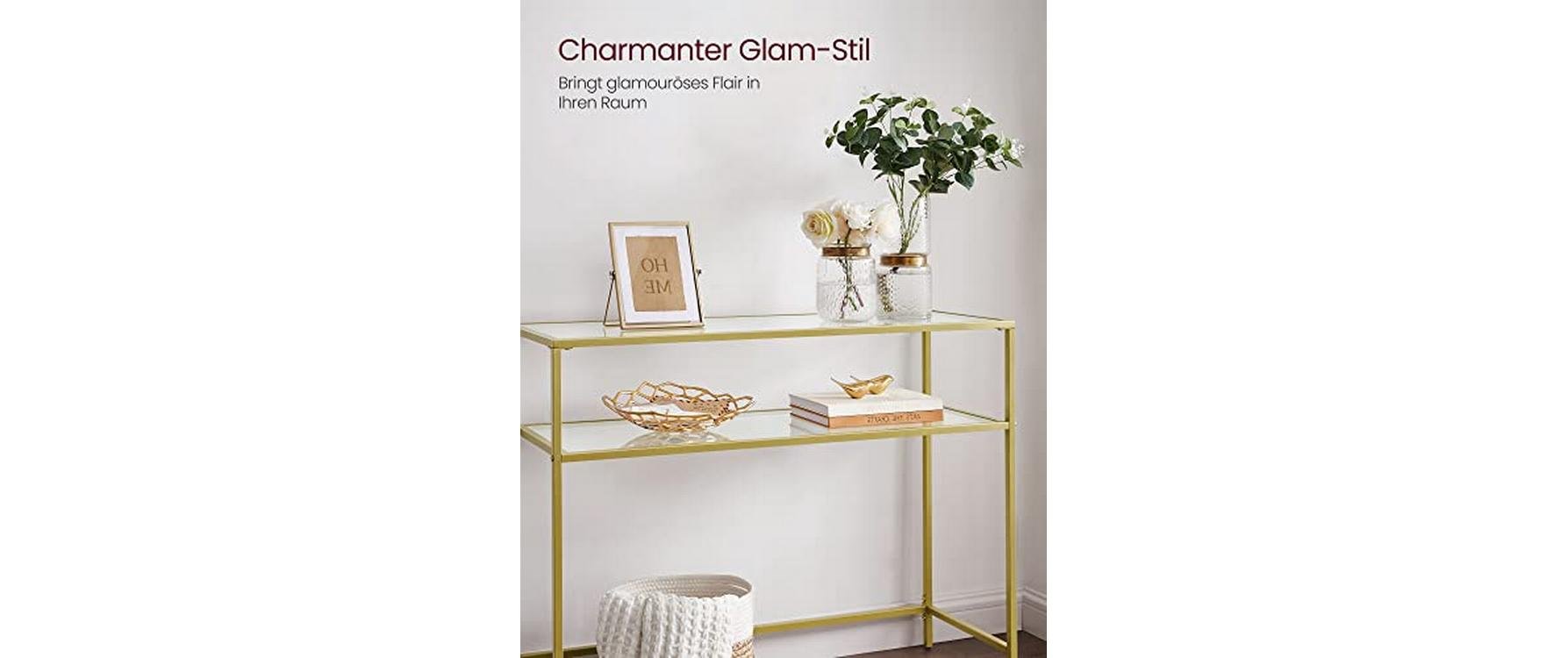 Konsolentisch 100 x 35 x 80 cm, Gold - MEGART