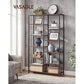 Regal mit 10 Ebenen 100 x 30 x 17 cm, Braun/Schwarz - MEGART
