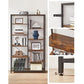 Regal mit 10 Ebenen 100 x 30 x 17 cm, Braun/Schwarz - MEGART