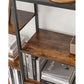 Regal mit 10 Ebenen 100 x 30 x 17 cm, Braun/Schwarz - MEGART
