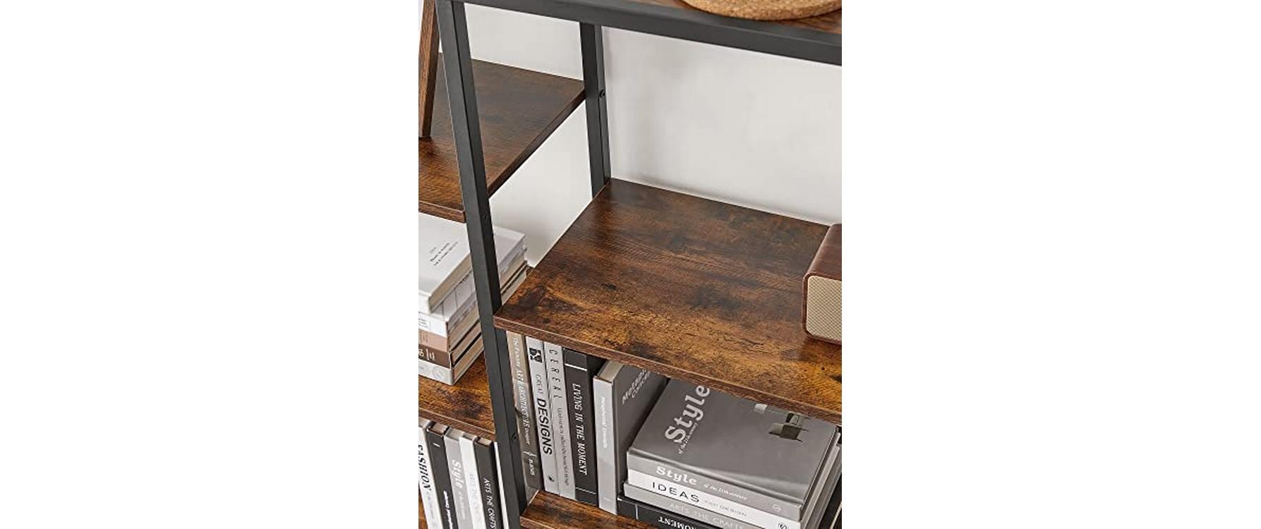Regal mit 10 Ebenen 100 x 30 x 17 cm, Braun/Schwarz - MEGART