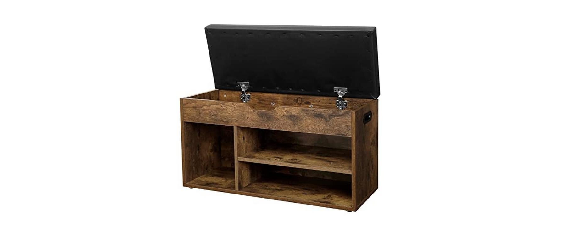 Sitztruhe mit 3 Fächern 80 x 44 x 30 cm, Braun - MEGART