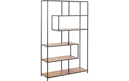 Regal Seaford 114 x 35 x 185 cm, Eiche/Schwarz - MEGART
