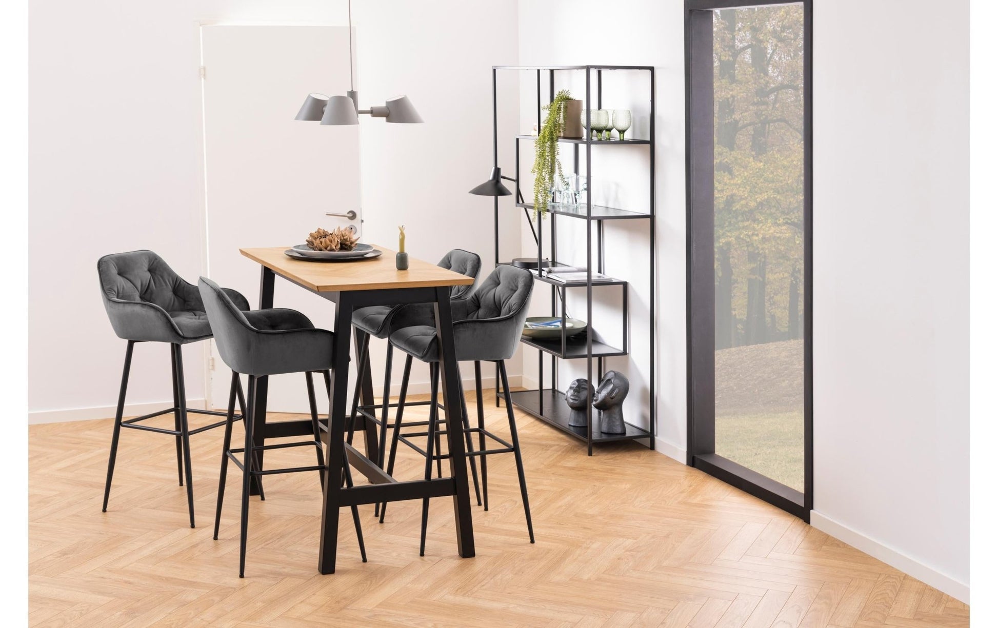 Regal Seaford 114 x 35 x 185 cm, Schwarz - MEGART