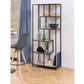 Regal Seaford 77 x 35 x 185 cm, Eiche/Schwarz - MEGART