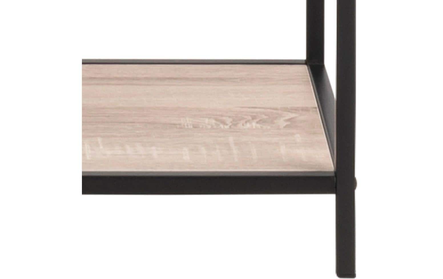 Regal Seaford 77 x 35 x 185 cm, Eiche/Schwarz - MEGART