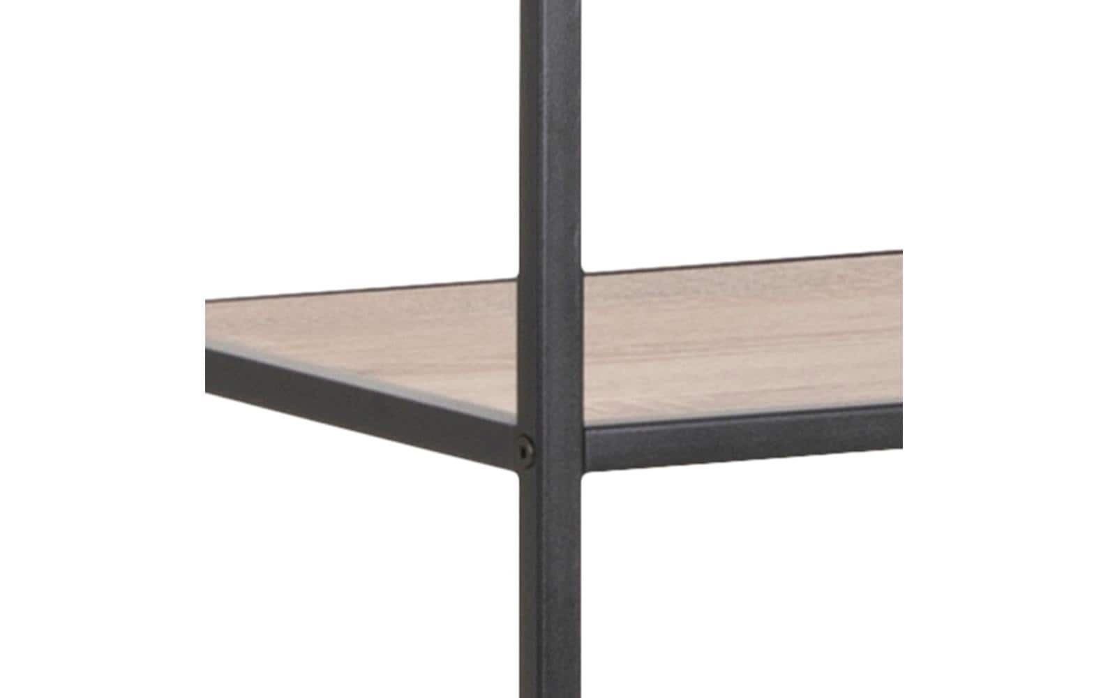Regal Seaford 77 x 35 x 185 cm, Eiche/Schwarz - MEGART