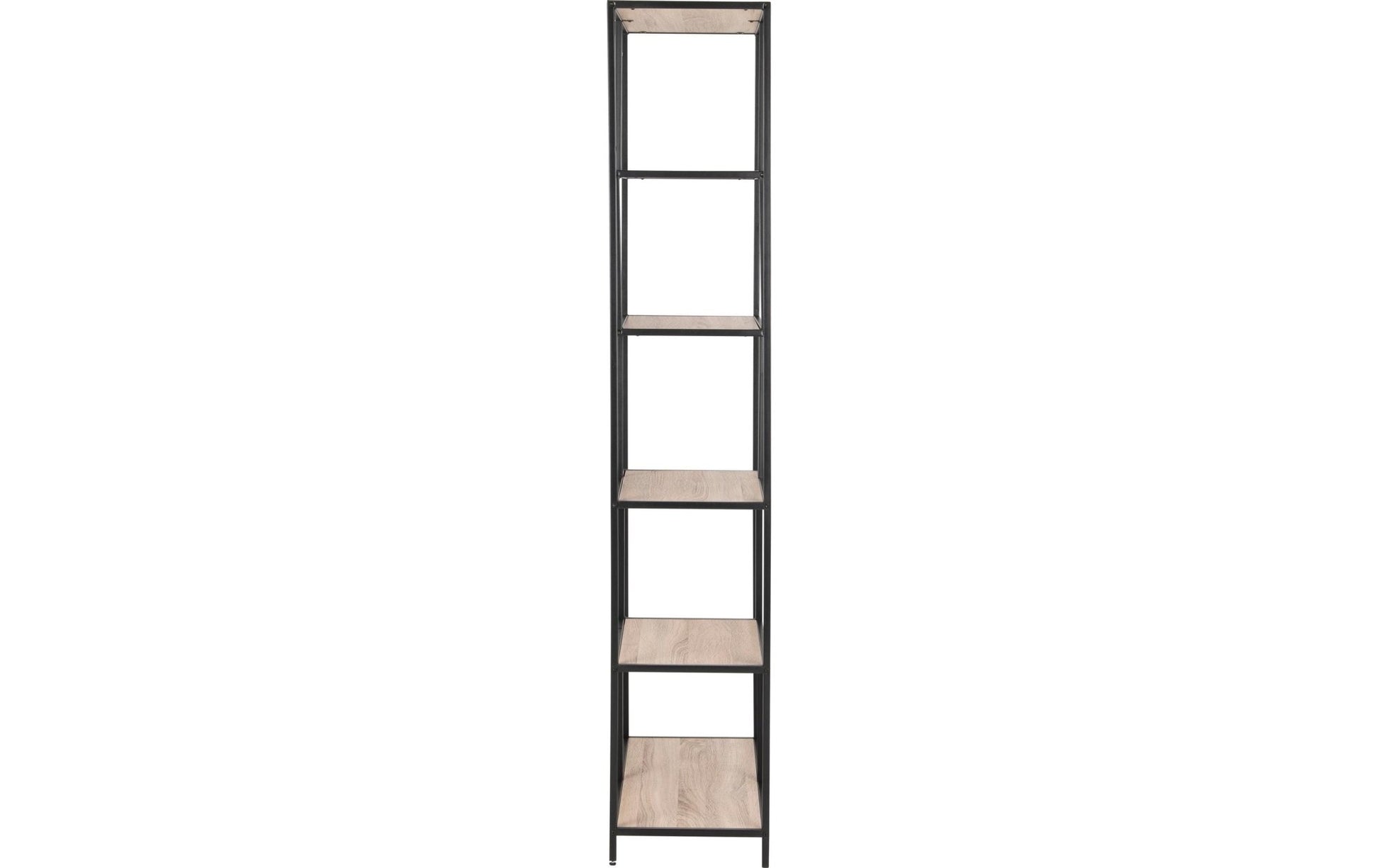 Regal Seaford 77 x 35 x 185 cm, Eiche/Schwarz - MEGART