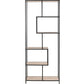 Regal Seaford 77 x 35 x 185 cm, Eiche/Schwarz - MEGART