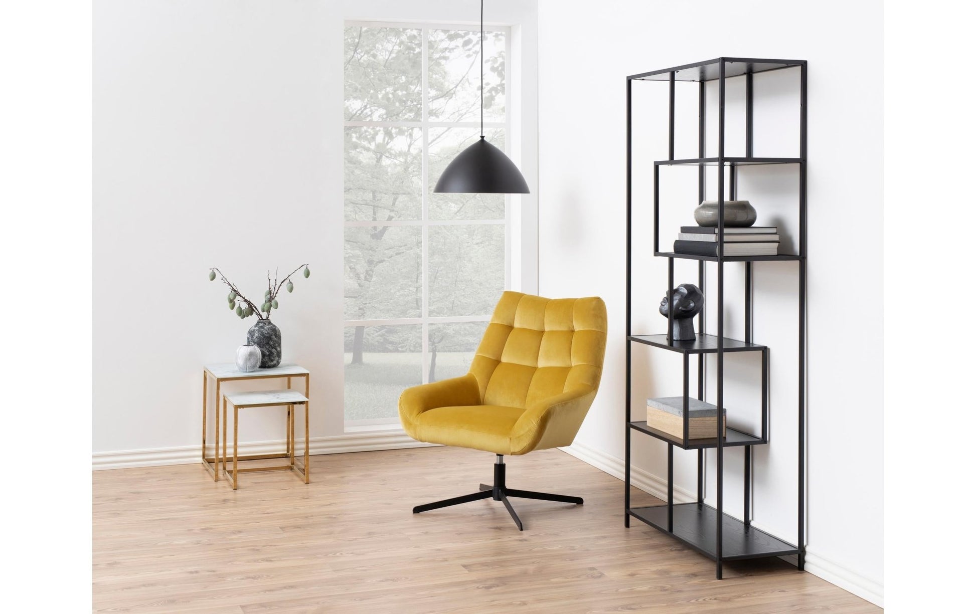 Regal Seaford 77 x 35 x 185 cm, Schwarz - MEGART